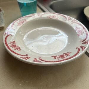 Vintage Elegant Red and White Floral Dinner Plate